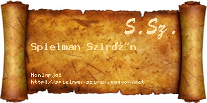 Spielman Szirén névjegykártya